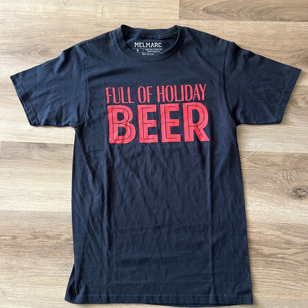 Mens Black Holiday Beer T-Shirt